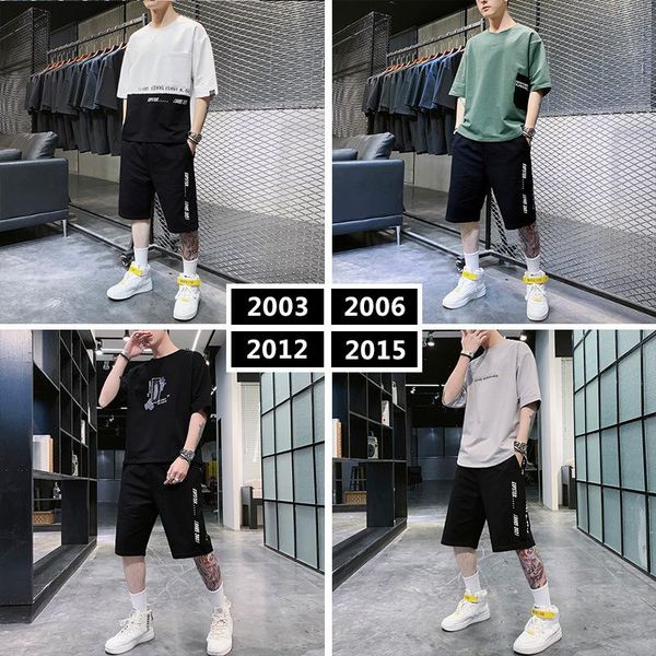 men's tracksuits summer suit korean fashion loose shorts short sleeve t-shirt handsome casual wear with a set of clothes, Gray
men's tracksuits summer suit korean fashion loose shorts short sleeve t-shirt handsome casual wear with a set of clothes, Gray