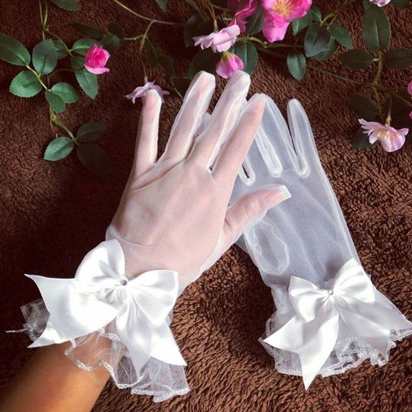 bridal gloves elegant women short wrist length tulle finger wedding ribbon bow-knot, White
bridal gloves elegant women short wrist length tulle finger wedding ribbon bow-knot, White