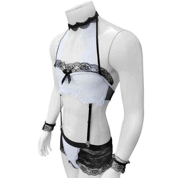 nxy setmens adults sissy floral lace lingerie bra sets open crotch see through gay male nightwear sleepwear with bracelets 1127, Red;black 
nxy setmens adults sissy floral lace lingerie bra sets open crotch see through gay male nightwear sleepwear with bracelets 1127, Red;black