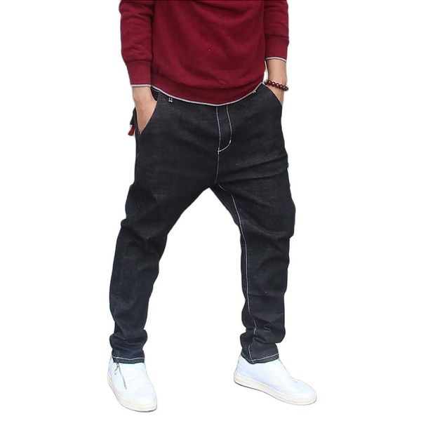 men's jeans trendy harem men denim pants black slim fitness tappered japanese style trousers man clothing 6zz1, Blue
men's jeans trendy harem men denim pants black slim fitness tappered japanese style trousers man clothing 6zz1, Blue
