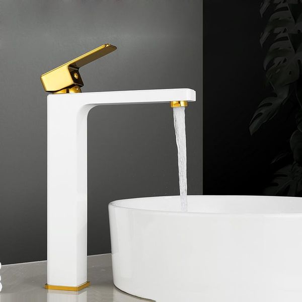 bathroom sink faucets basin faucet single handle white and golden brass cold mixer tap lavatory
bathroom sink faucets basin faucet single handle white and golden brass cold mixer tap lavatory
