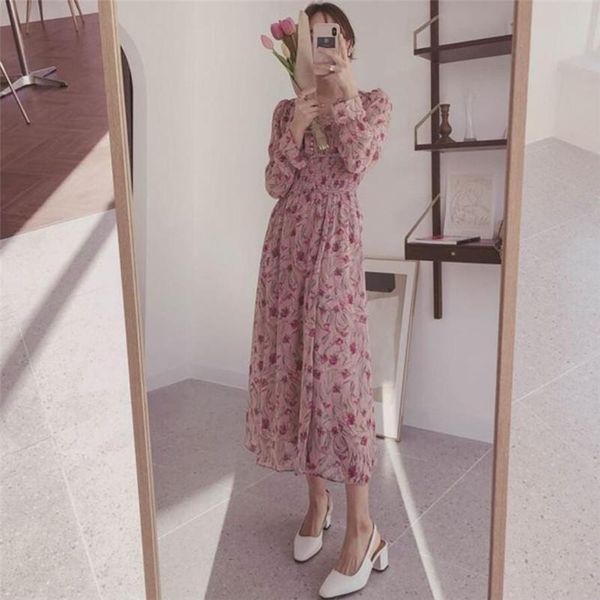 casual dresses floral print sweet women dress elastic waist v neck mid-calf korean style vintage femme q339, Black;gray
casual dresses floral print sweet women dress elastic waist v neck mid-calf korean style vintage femme q339, Black;gray
