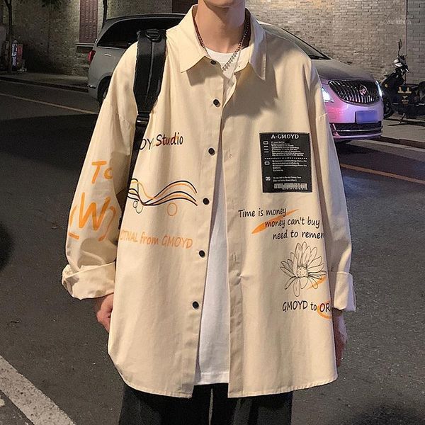 men's casual shirts shirt fashion ruffian handsome japanese summer 2021 ins versatile long sleeve coat, White;black
men's casual shirts shirt fashion ruffian handsome japanese summer 2021 ins versatile long sleeve coat, White;black