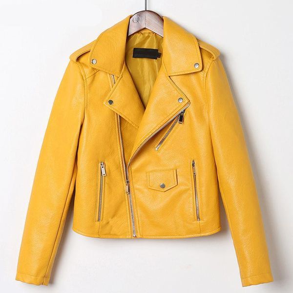 slim solid leather women jackets winter turn-down collar zipper casual all match office lday outwear coat women's & faux, Black
slim solid leather women jackets winter turn-down collar zipper casual all match office lday outwear coat women's & faux, Black