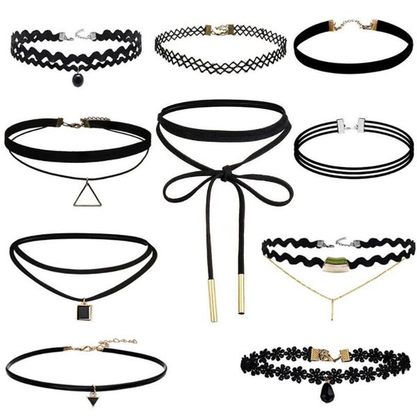 fashion black punk gothic choker necklaces for women flower velvet lace chokers lady geometric collar necklace jewelry, Golden;silver 
fashion black punk gothic choker necklaces for women flower velvet lace chokers lady geometric collar necklace jewelry, Golden;silver