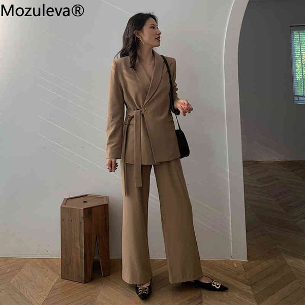 mozuleva vintage two pieces set lace up notched blazer & loose women pant suits female trouser suit 201012, White;black
mozuleva vintage two pieces set lace up notched blazer & loose women pant suits female trouser suit 201012, White;black