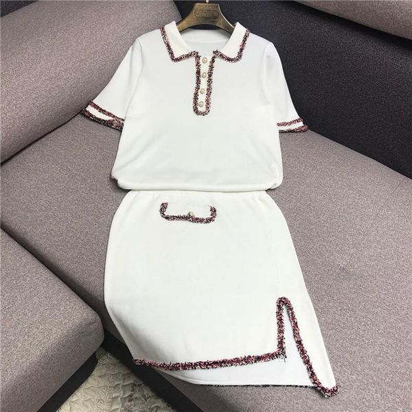 luxury designer brand women's knitted sets for women tweed stitching irregular skirt 2pcs set black white two piece pants
luxury designer brand women's knitted sets for women tweed stitching irregular skirt 2pcs set black white two piece pants