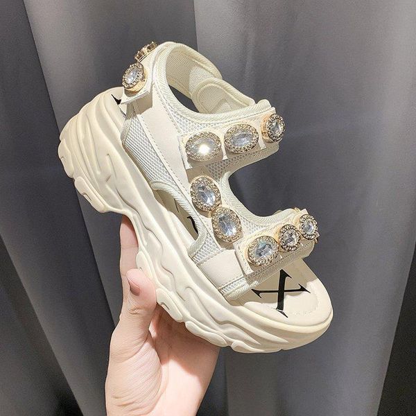 women chunky platform sandals rhinestone 2021 summer beach casual shoes woman wedges 6cm fashion bling sandal ladies dress, Black
women chunky platform sandals rhinestone 2021 summer beach casual shoes woman wedges 6cm fashion bling sandal ladies dress, Black