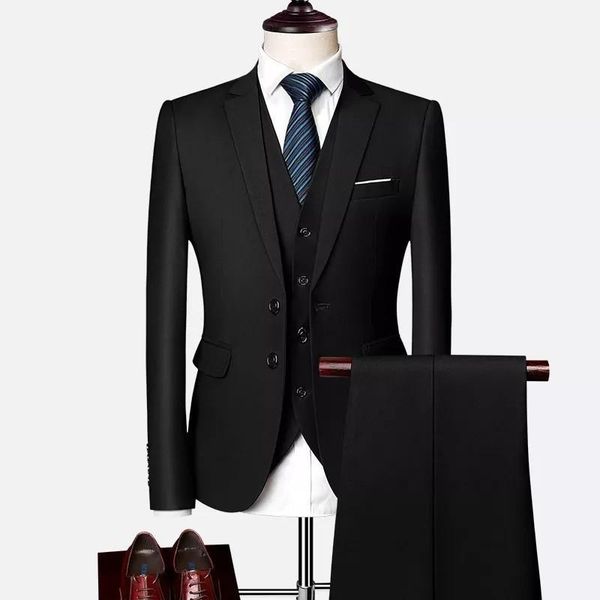 men's suits & blazers suit three piece large business professional small korean slim groom wedding dress, White;black
men's suits & blazers suit three piece large business professional small korean slim groom wedding dress, White;black