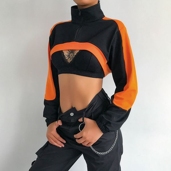 darlingaga street style stitching color contrast super short sweater women's loose hip hop hip hop fashion, Black
darlingaga street style stitching color contrast super short sweater women's loose hip hop hip hop fashion, Black