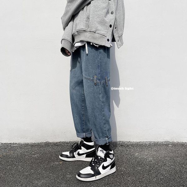 men's jeans 2021 spring and autumn men ins trend korean retro port style loose straight casual pants, Blue
men's jeans 2021 spring and autumn men ins trend korean retro port style loose straight casual pants, Blue