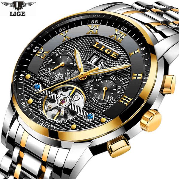 luik gentlemen watches brand luxury sports steel strap mechanical military waterproof men watch male, Slivery;brown
luik gentlemen watches brand luxury sports steel strap mechanical military waterproof men watch male, Slivery;brown