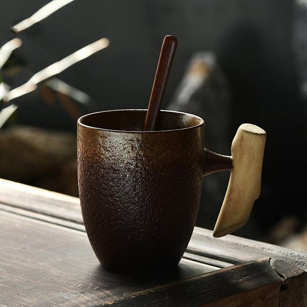 mugs vintage ceramic coffee mug spoon japanese-style rust glaze tea milk beer with wood handle home office water cup drinkware
mugs vintage ceramic coffee mug spoon japanese-style rust glaze tea milk beer with wood handle home office water cup drinkware