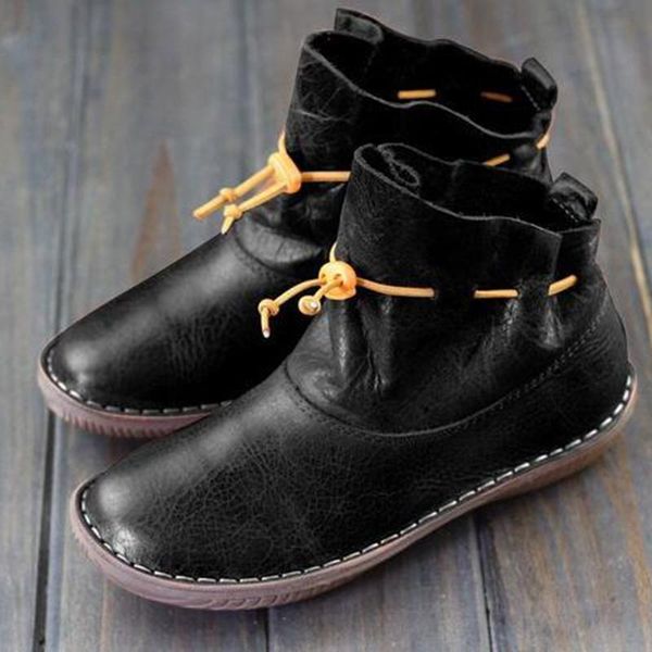 boots autumn winter pu leather flat ankle for women warm elastic band soft comfortable women's zapatos de mujer fa17, Black
boots autumn winter pu leather flat ankle for women warm elastic band soft comfortable women's zapatos de mujer fa17, Black