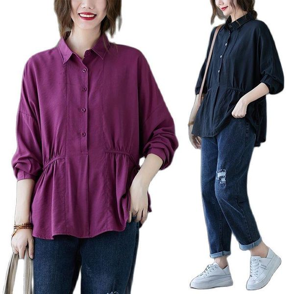 women's blouses & shirts autumn 2021 loose large fat clothing foreign style drawstring shirt summer spring woman women fashion ladies, White
women's blouses & shirts autumn 2021 loose large fat clothing foreign style drawstring shirt summer spring woman women fashion ladies, White