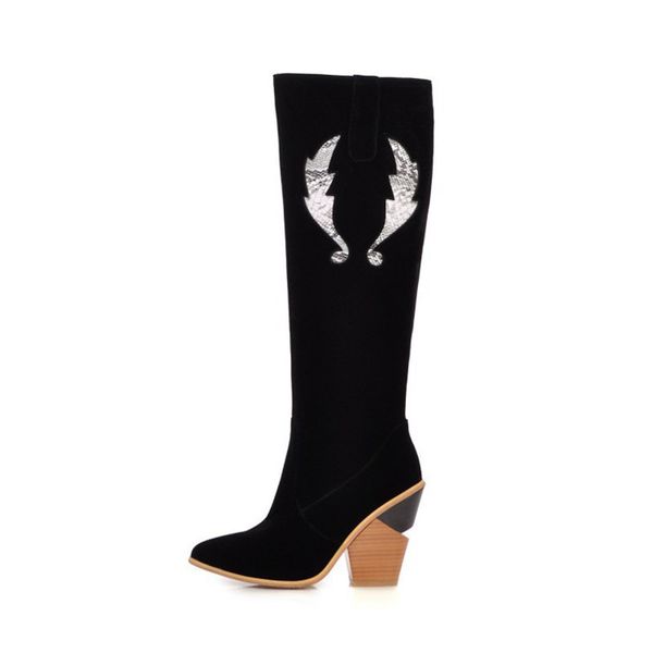 fashion womens knee high boots miami western cowboy thigh high boot wedge heel cowgirl combat booties pointy zipper work shoes 210507, Black
fashion womens knee high boots miami western cowboy thigh high boot wedge heel cowgirl combat booties pointy zipper work shoes 210507, Black