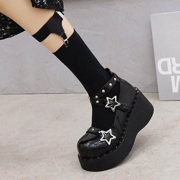 dress shoes girls sweet rivet design brand marry jane pumps women round toe cross strap woman fashion platform wedges kroean sale, Black
dress shoes girls sweet rivet design brand marry jane pumps women round toe cross strap woman fashion platform wedges kroean sale, Black