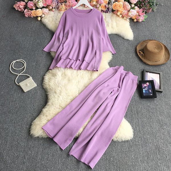 women's two piece pants women sweater tracksuits spring autumn loose pullover knitted high-waist straight-leg sets woman sportsuits, White
women's two piece pants women sweater tracksuits spring autumn loose pullover knitted high-waist straight-leg sets woman sportsuits, White