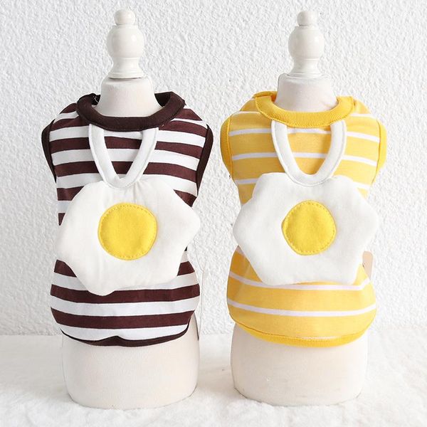 summer striped design with pouch egg decor dog vest yellow brown color costume cute clothes apparel
summer striped design with pouch egg decor dog vest yellow brown color costume cute clothes apparel