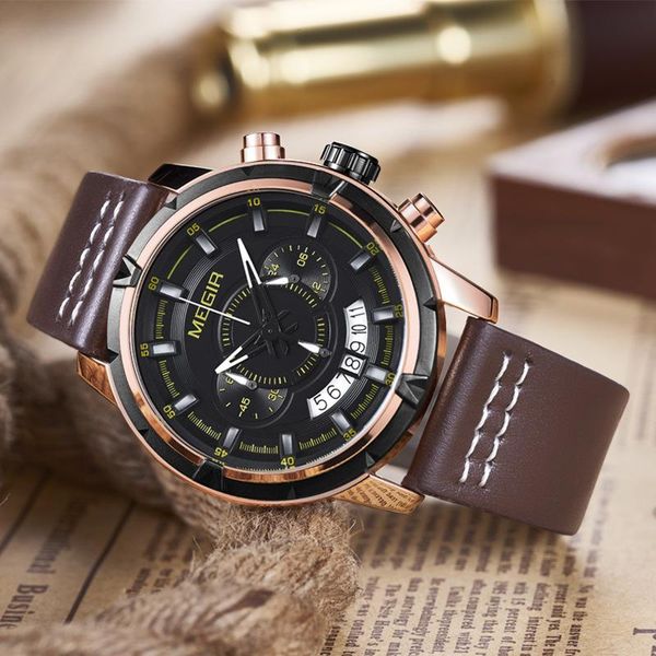 wristwatches megir business men's waterproof luminous quartz watch multifunctional sports chronograph watches luxury personality 2047g, Slivery;brown 
wristwatches megir business men's waterproof luminous quartz watch multifunctional sports chronograph watches luxury personality 2047g, Slivery;brown