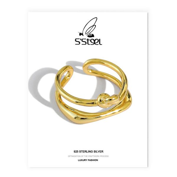 cluster rings s'steel bowkont 925 sterling silver for women korean minimalist irregular gold designer opening ring anillos mujer jewelr, Golden;silver
cluster rings s'steel bowkont 925 sterling silver for women korean minimalist irregular gold designer opening ring anillos mujer jewelr, Golden;silver