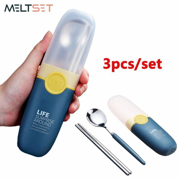 3pcs/set portable cutlery set plastic box stainless steel spoon chopsticks dinnerware sets for travel picnic camping
3pcs/set portable cutlery set plastic box stainless steel spoon chopsticks dinnerware sets for travel picnic camping