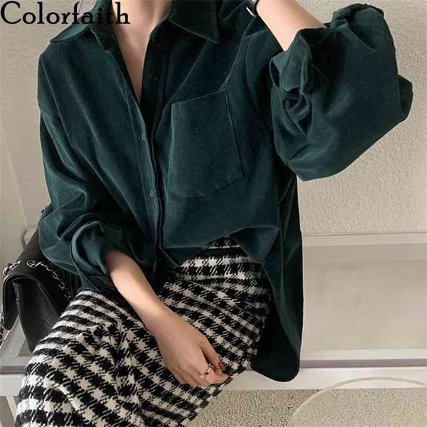 women autumn winter blouses shirts corduroy pockets buttons split vintage oversize office wild bl1181 210427, White
women autumn winter blouses shirts corduroy pockets buttons split vintage oversize office wild bl1181 210427, White