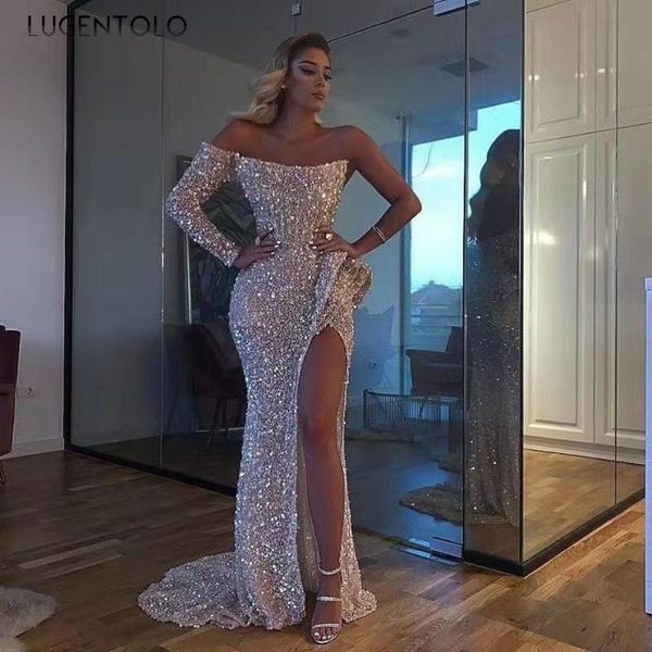 casual dresses lugentolo women party dress one-shoulder sequined long sleeves sheath solid summer fashion womens, Black;gray
casual dresses lugentolo women party dress one-shoulder sequined long sleeves sheath solid summer fashion womens, Black;gray