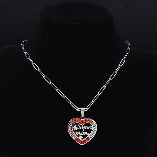 pendant necklaces 2021 girl super mama stainless steel crystal chain silver color heart necklace jewery colgante hombre nxs01 
pendant necklaces 2021 girl super mama stainless steel crystal chain silver color heart necklace jewery colgante hombre nxs01