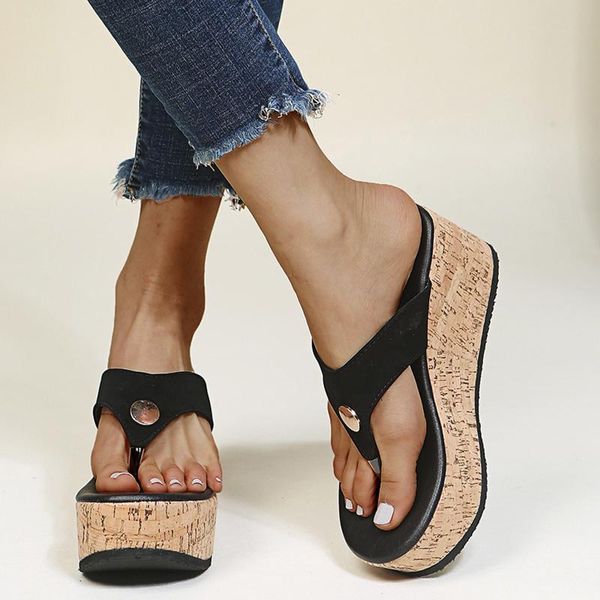 fashion women's slippers summer casual shoes breathable wedge heel flip flops non-slip sandals leisure beach outdoor #, Black
fashion women's slippers summer casual shoes breathable wedge heel flip flops non-slip sandals leisure beach outdoor #, Black