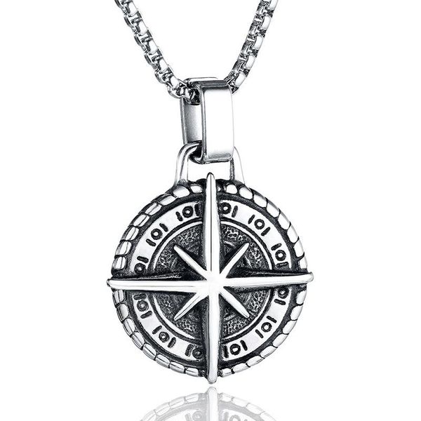 pendant necklaces vintage compass for men stainless steel retro punk jewelry 24inch chain, Silver
pendant necklaces vintage compass for men stainless steel retro punk jewelry 24inch chain, Silver