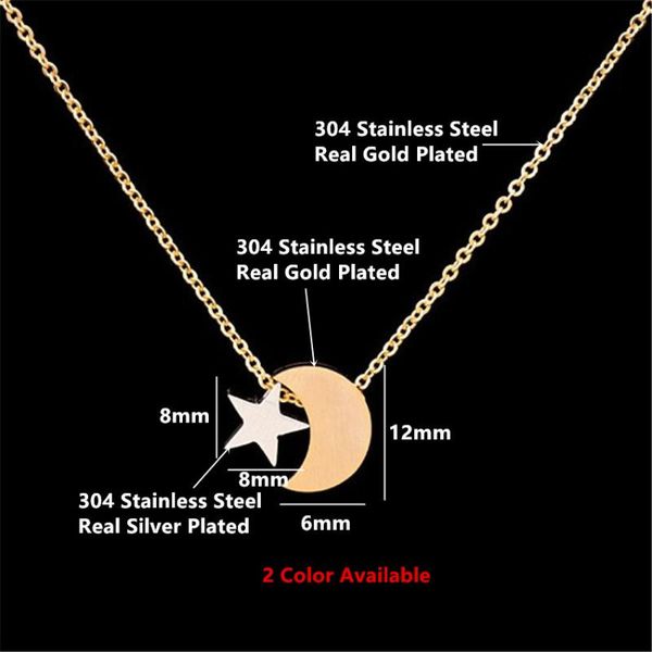 pendant necklaces minimalism moon necklace stainless steel star jewelry for women kids handmade birthday gift regalos para mujer, Silver
pendant necklaces minimalism moon necklace stainless steel star jewelry for women kids handmade birthday gift regalos para mujer, Silver