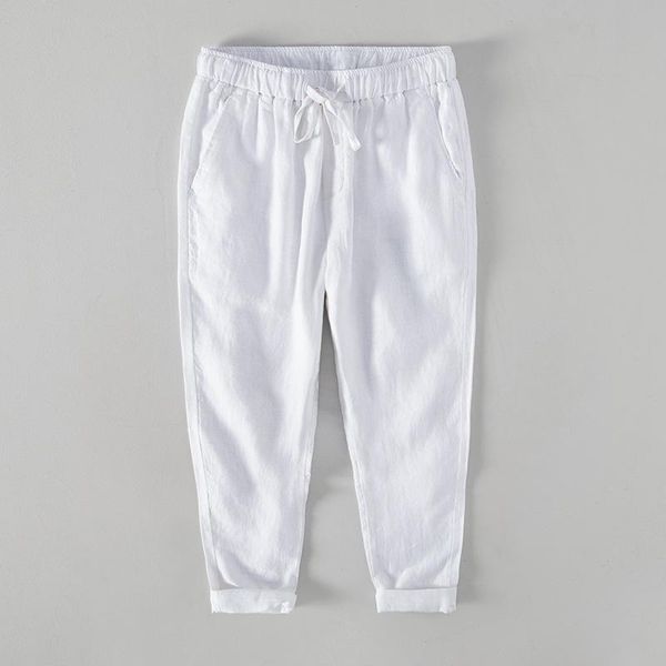 men's pants l8210 men linen casual chic sport running solid color drawstring elastic waist pocket youth loose straight trousers, Black
men's pants l8210 men linen casual chic sport running solid color drawstring elastic waist pocket youth loose straight trousers, Black