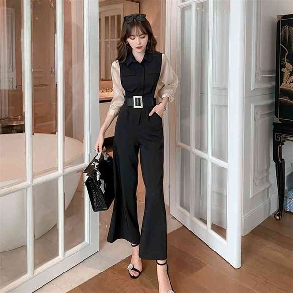 jumpsuit women summer women's high waist slim chiffon wide legs jumpsuits office lady regular 210416, White;black
jumpsuit women summer women's high waist slim chiffon wide legs jumpsuits office lady regular 210416, White;black
