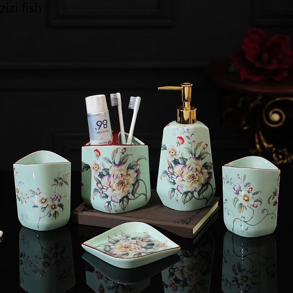 bath accessory set retro el home use toiletry bathroom five-piece mouthwash cup toothbrush lotion bottle beige green toiletries
bath accessory set retro el home use toiletry bathroom five-piece mouthwash cup toothbrush lotion bottle beige green toiletries