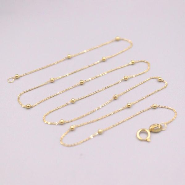 chains au750 pure 18k yellow gold chain 1.8mm wide glossy bead o link necklace 1.1g / 16.5inch for women lucky gift, Silver
chains au750 pure 18k yellow gold chain 1.8mm wide glossy bead o link necklace 1.1g / 16.5inch for women lucky gift, Silver