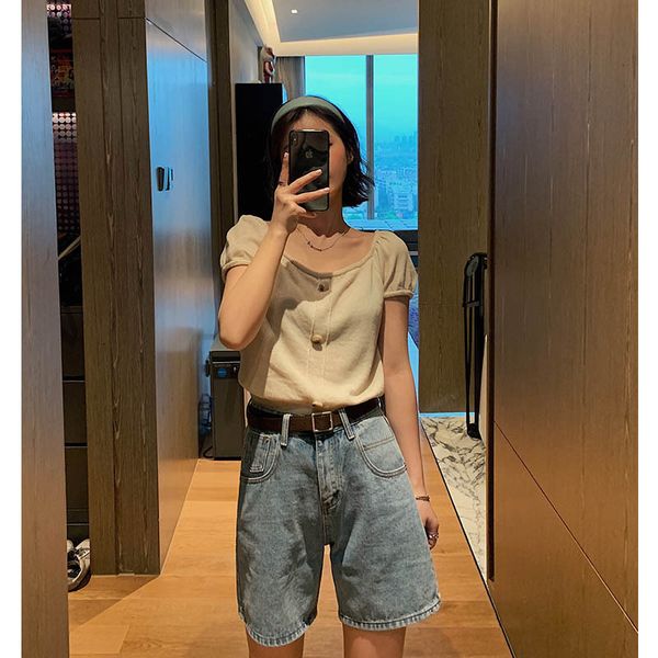 summer mode half women denim high-waisted shorts with female wide waistband short jeans 2021 streetwear, Blue
summer mode half women denim high-waisted shorts with female wide waistband short jeans 2021 streetwear, Blue