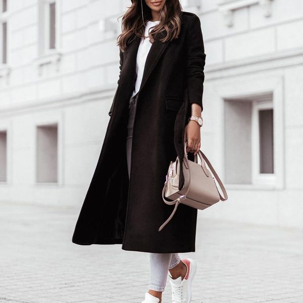 women's wool & blends women woolen coat warm long coats autumn winter female large size lapel blend streetwear overcoat belt up outerwe, Black
women's wool & blends women woolen coat warm long coats autumn winter female large size lapel blend streetwear overcoat belt up outerwe, Black