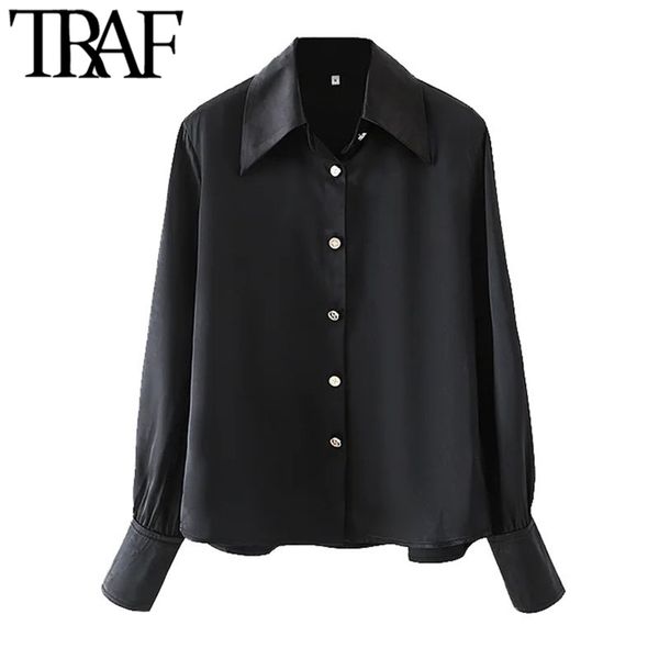 women fashion with metal buttons black blouses vintage long sleeve button-up female shirts blusas chic 210507, White
women fashion with metal buttons black blouses vintage long sleeve button-up female shirts blusas chic 210507, White
