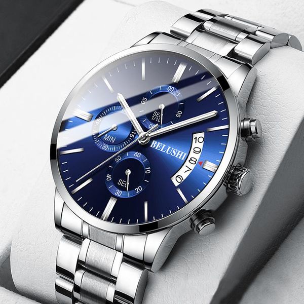 wristwatches luxury men's business quartz watches waterproof chronograph stainless steel luminous analog watch men reloj hombre, Slivery;brown
wristwatches luxury men's business quartz watches waterproof chronograph stainless steel luminous analog watch men reloj hombre, Slivery;brown