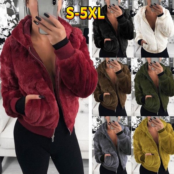 women's wool & blends autumn winter jackets pocket hooded fur sweaters faux plush warm coat jacket women plus size s-5xl, Black
women's wool & blends autumn winter jackets pocket hooded fur sweaters faux plush warm coat jacket women plus size s-5xl, Black