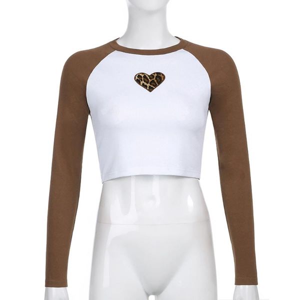 women patchwork cute crop tshirts heart printed long sleeve casual slim basic streetwear y2k aesthetic kawaii clothes women's t-shirt, White
women patchwork cute crop tshirts heart printed long sleeve casual slim basic streetwear y2k aesthetic kawaii clothes women's t-shirt, White