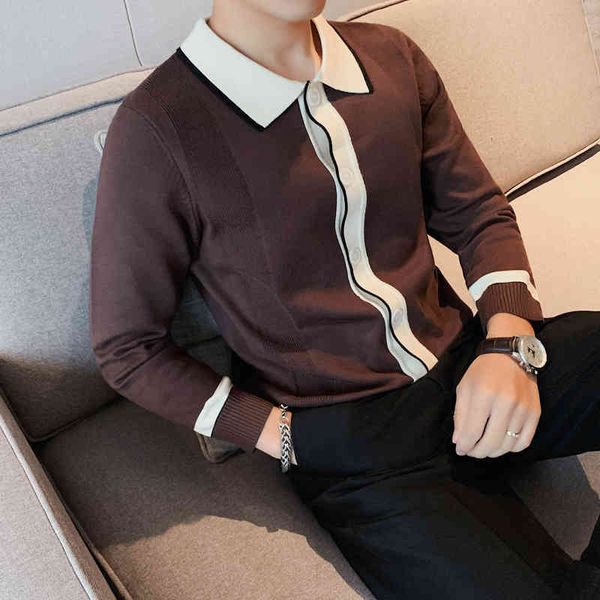 men's polos autumn winter single breasted cardigan men clothing 2022 fashion patchwork color knitted sweaters pull hom, White;black
men's polos autumn winter single breasted cardigan men clothing 2022 fashion patchwork color knitted sweaters pull hom, White;black