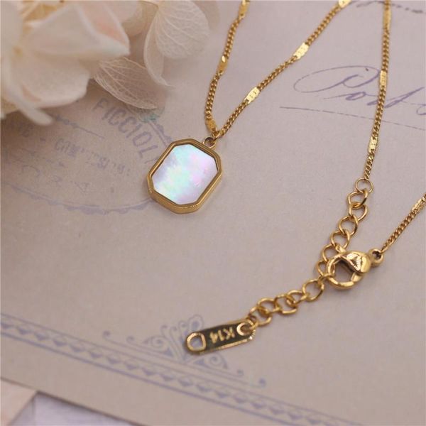 chains classic shell stone geometric pendant necklace for woman fashion stainless steel gold chain clavicle luxury jewelry gifts, Silver
chains classic shell stone geometric pendant necklace for woman fashion stainless steel gold chain clavicle luxury jewelry gifts, Silver