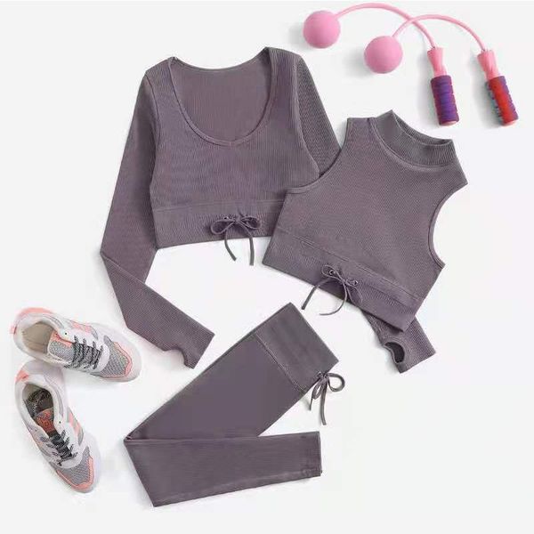 yoga outfit 3pcs set seamless workout sport long sleeve crop high stretch vest+high waist pushup leggigs 3 piece sportswear
yoga outfit 3pcs set seamless workout sport long sleeve crop high stretch vest+high waist pushup leggigs 3 piece sportswear