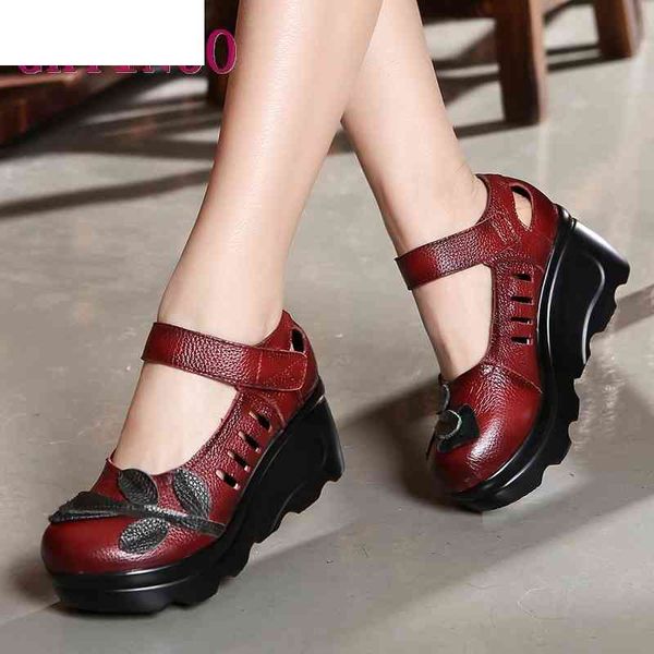 sandals handmade 2021 spring autumn ethnic comfortable women wedges genuine leather women's shoes round toe platform high heels pu, Black
sandals handmade 2021 spring autumn ethnic comfortable women wedges genuine leather women's shoes round toe platform high heels pu, Black