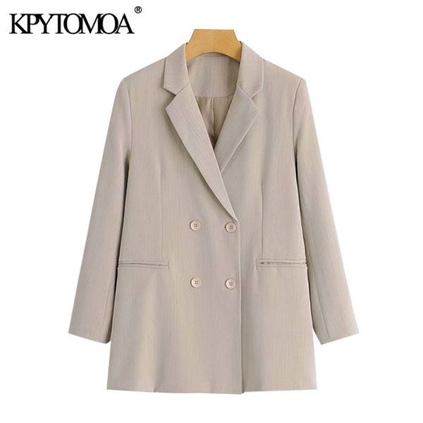women fashion office wear double breasted blazers coat vintage long sleeve pockets female outerwear chic 210416, White;black
women fashion office wear double breasted blazers coat vintage long sleeve pockets female outerwear chic 210416, White;black