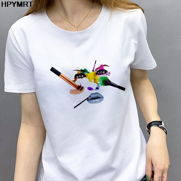 make up beauty printed and mens t shirt womens women summer harajuku female fashion white clothing, White;black
make up beauty printed and mens t shirt womens women summer harajuku female fashion white clothing, White;black
