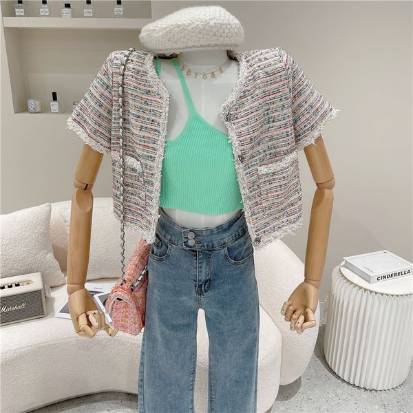 coat spring summer 2021 niche fashion design retro woman unique personality breasted tweed manga short cardigan, Tan;black
coat spring summer 2021 niche fashion design retro woman unique personality breasted tweed manga short cardigan, Tan;black