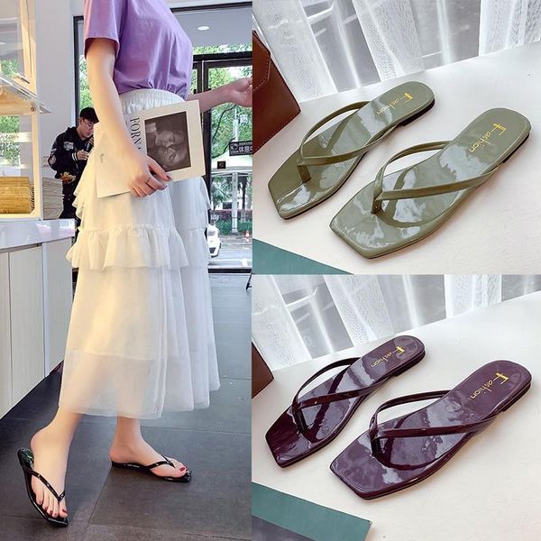 slippers sandals and women 2021 summer square toe flip flops fashion outer wear beach, Black
slippers sandals and women 2021 summer square toe flip flops fashion outer wear beach, Black
